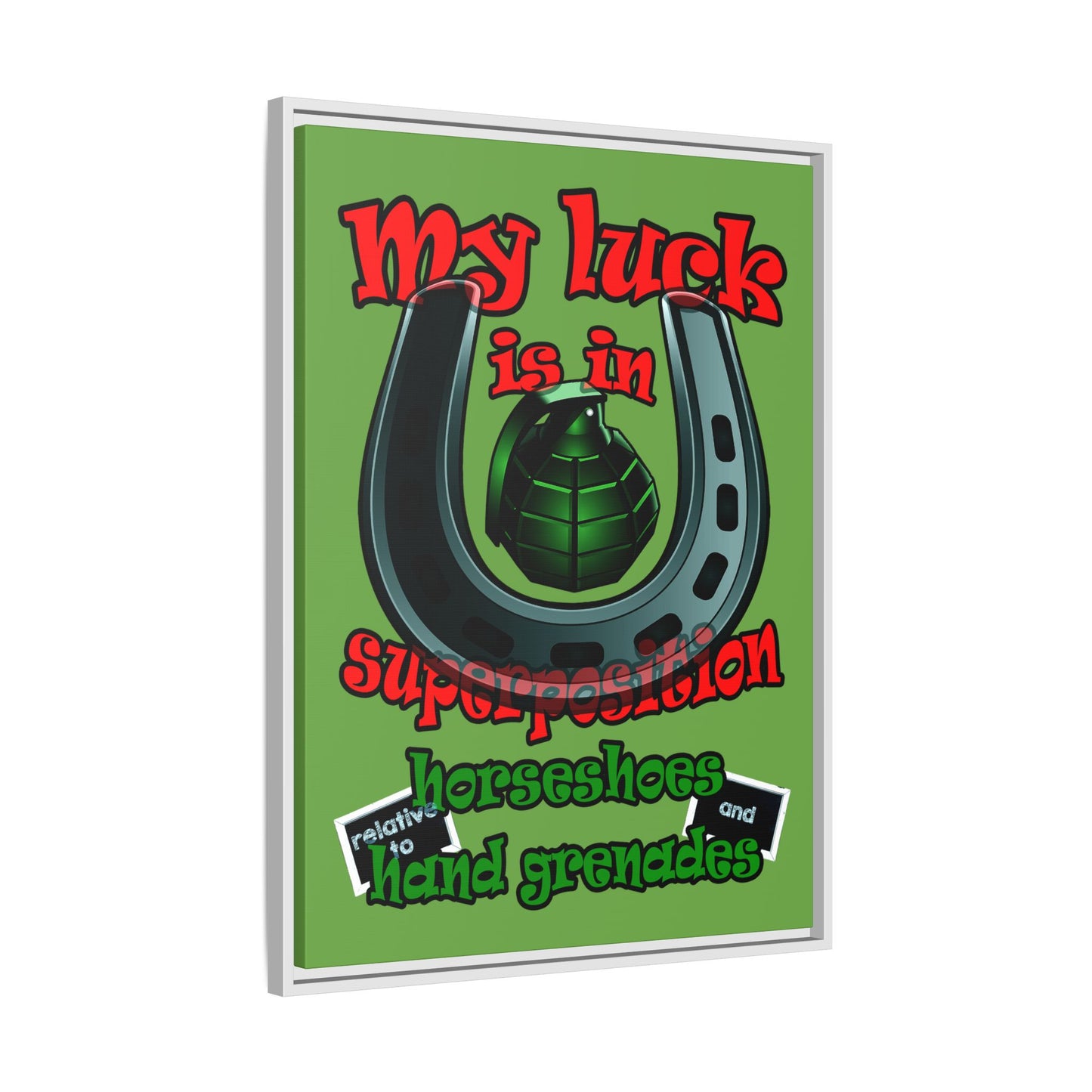my luck - framed canvas art (green)