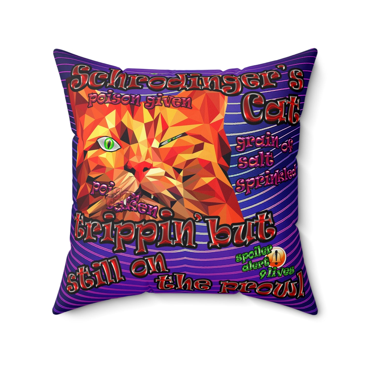 schrodinger's cat - Faux Suede Square Pillow - (purple wave)