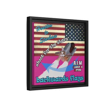 shoot for the stars - framed canvas art (pink)