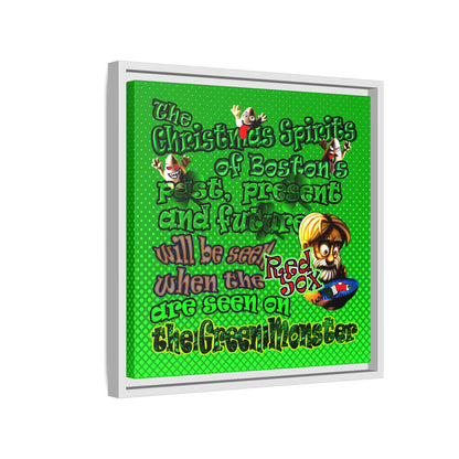christmas spirits of boston - framed canvas art (logo green)
