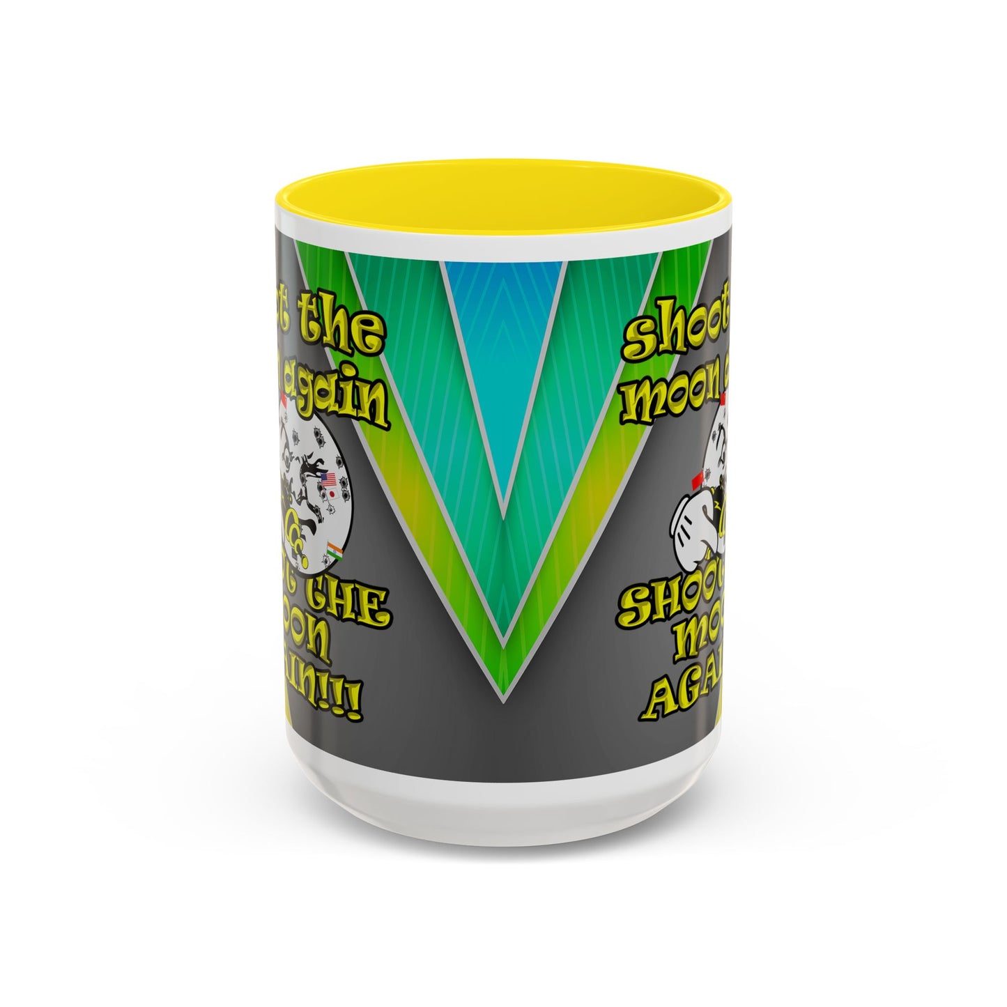 shoot the moon again - Accent Mug (rainbow split)