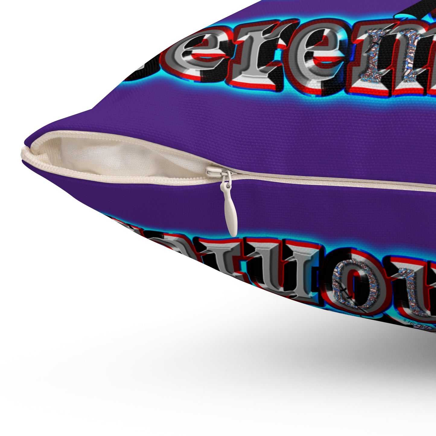 em cee squared - Spun Polyester Square Pillow - (purple)