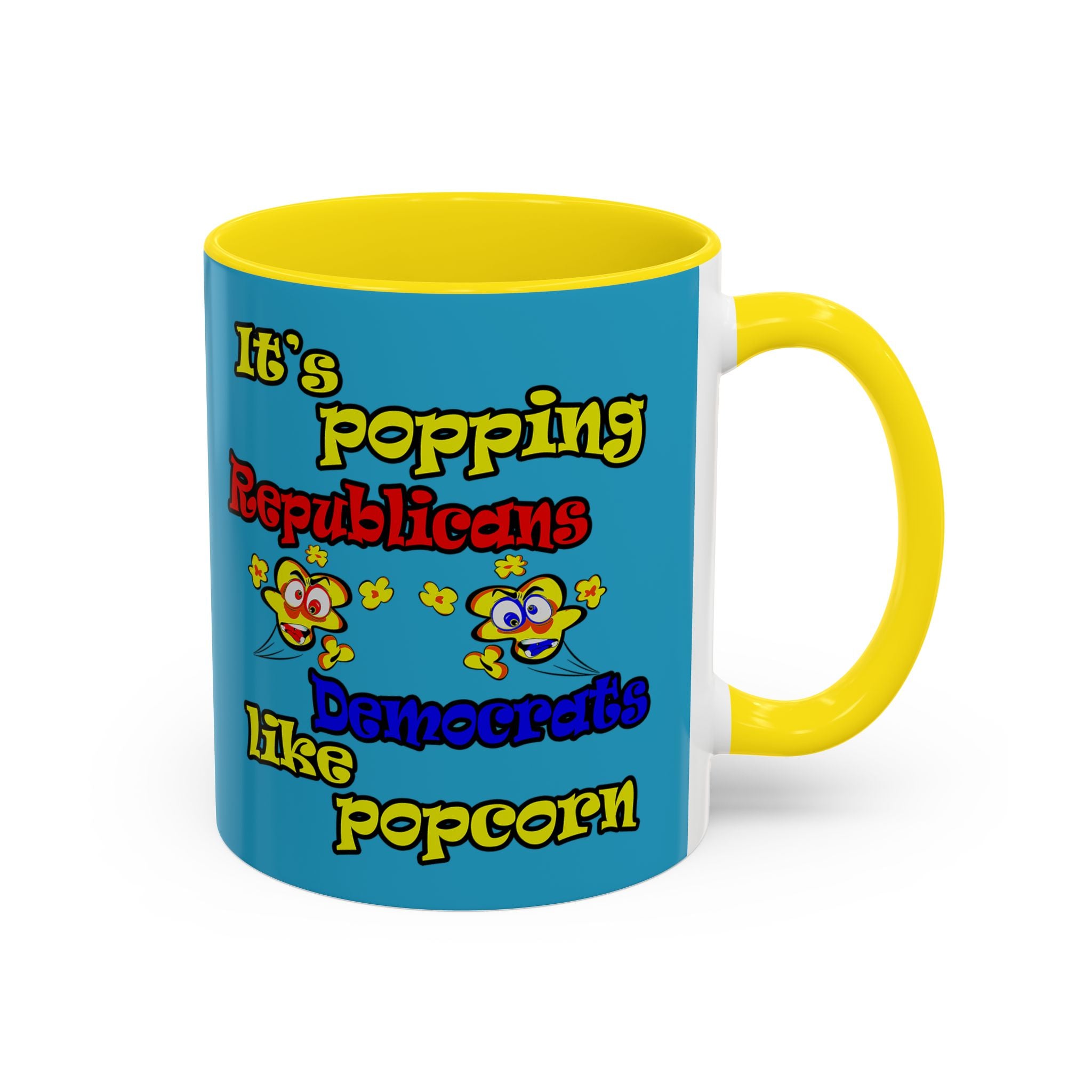 popping like popcorn - Accent Mug (turquoise)