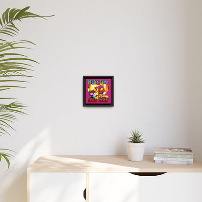 love peace - framed canvas art (pink)