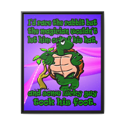 turtle race - framed canvas art (purple-pink wave)