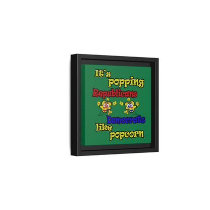 popping like popcorn - framed canvas art (dark green)