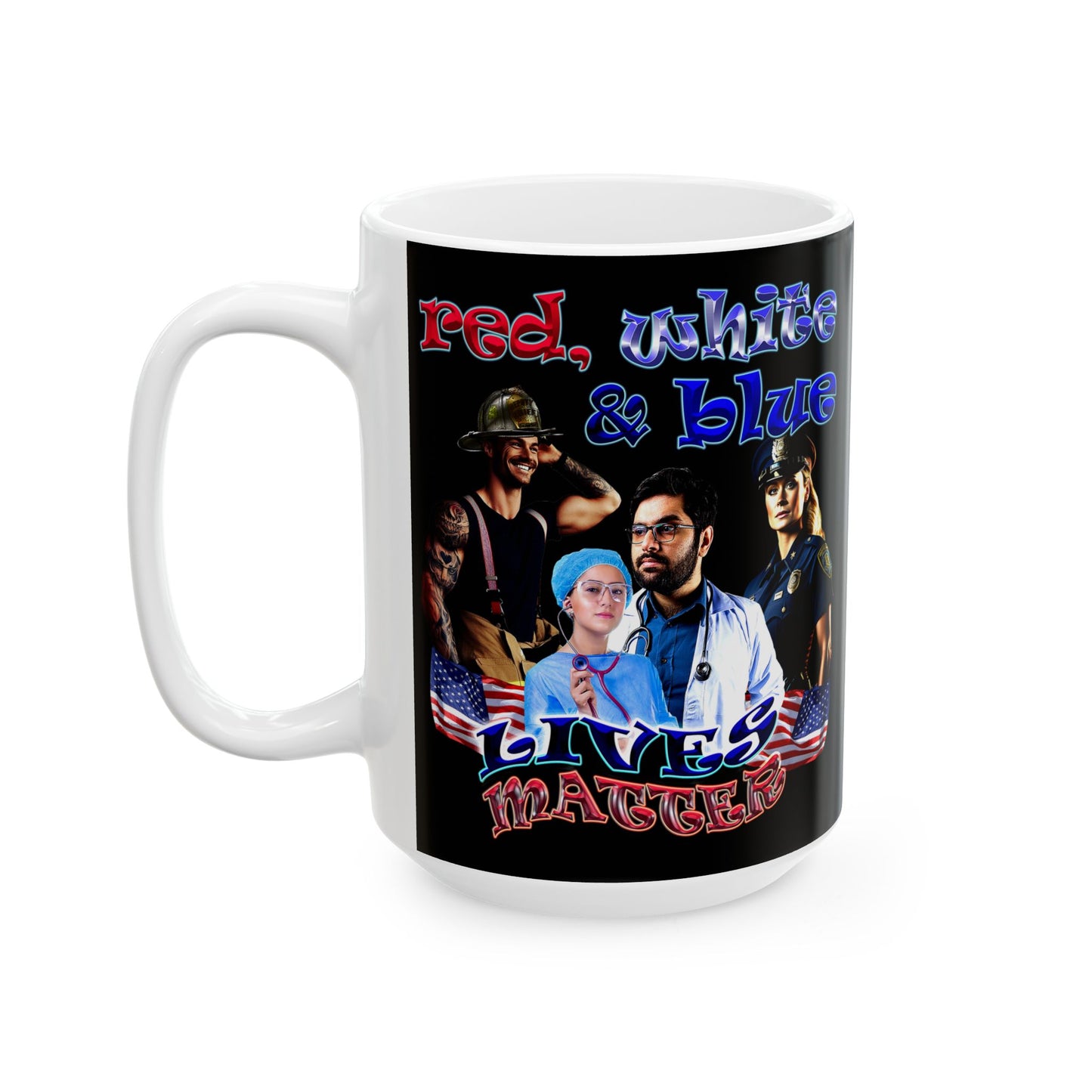 rw&b lives matter - White Mug (black)