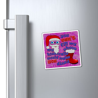 santa's shoes - Magnets - (pink swirl)