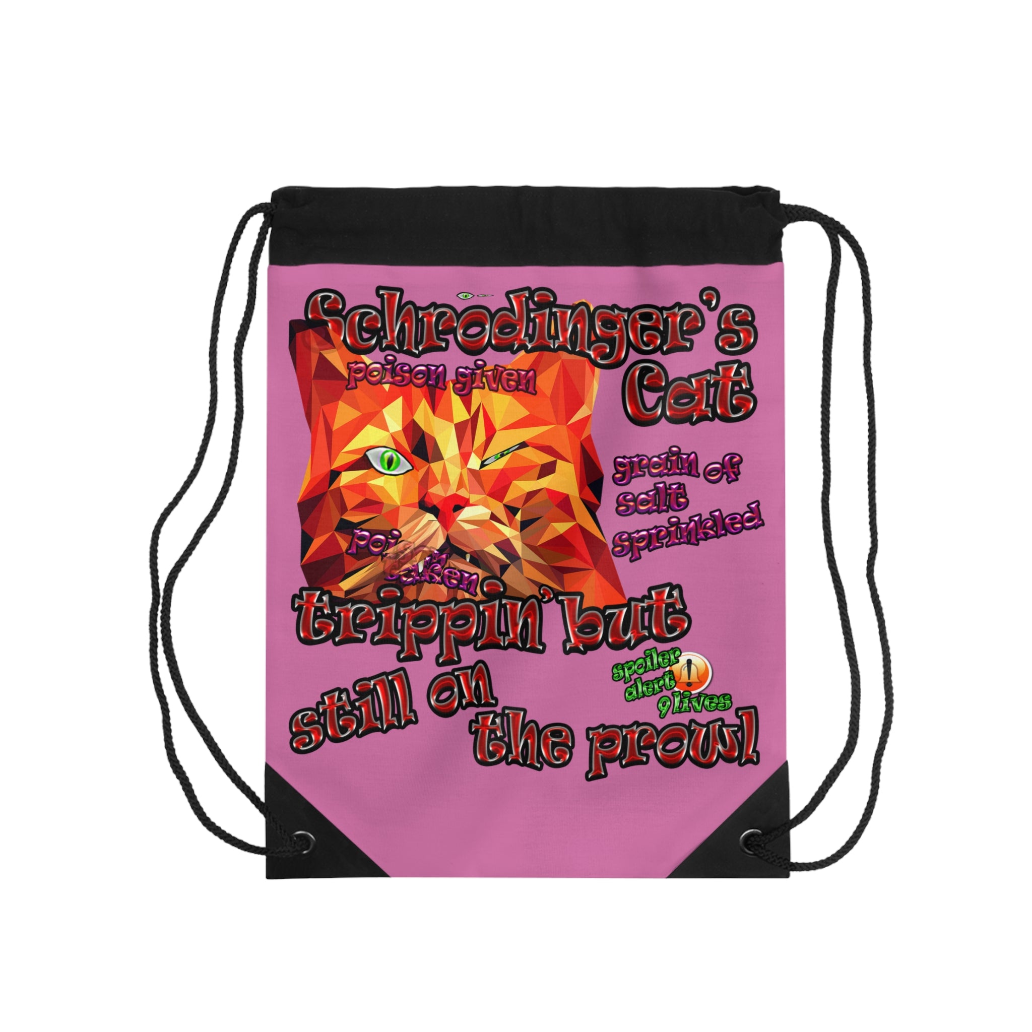 schrodinger's cat - Drawstring Bag (light pink)