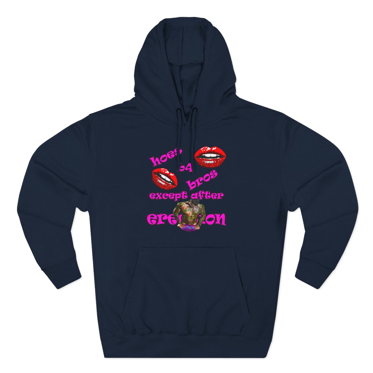 hoes b4 bros - Three-Panel Fleece Hoodie