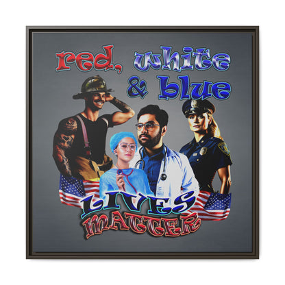 rw&b lives matter - framed canvas art (grey-light grey)
