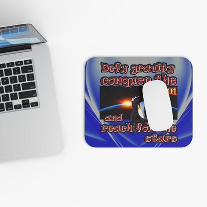 defy conquer reach - Mouse Pad (Rectangle) (blue-white wave)
