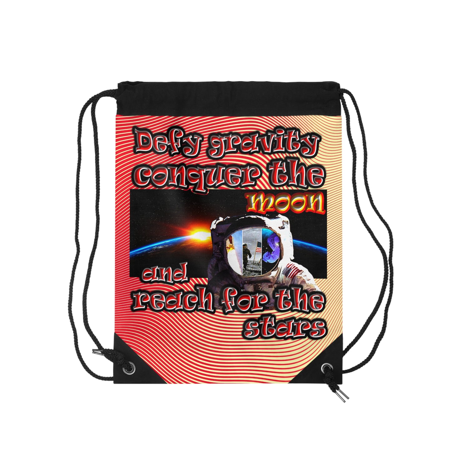 defy conquer reach - Drawstring Bag (yellow-orange wave)