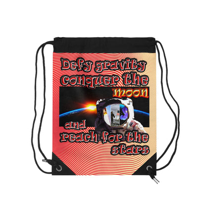 defy conquer reach - Drawstring Bag (yellow-orange wave)