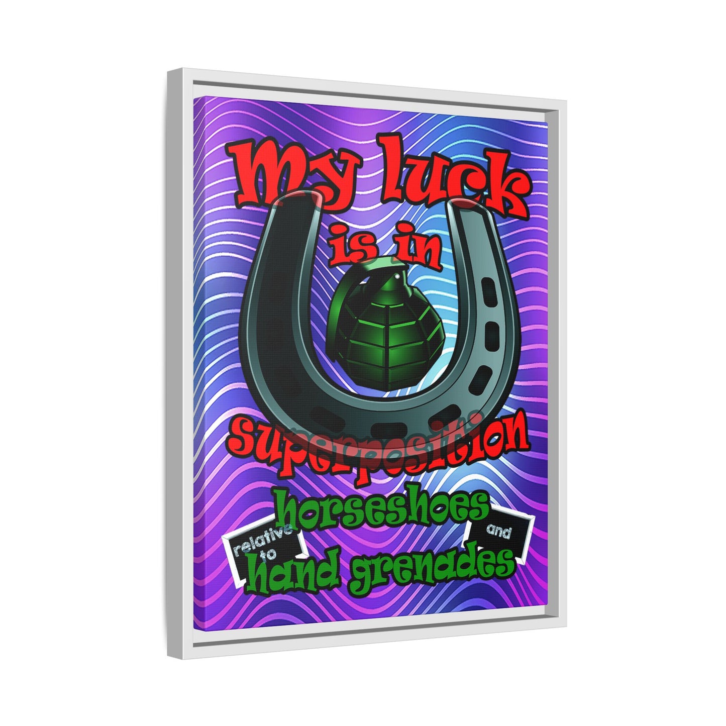 my luck - framed canvas art (purple wave)