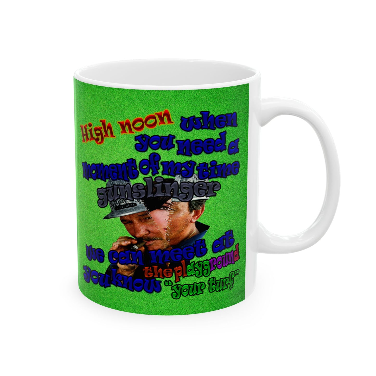 high noon - White Mug (green turf)