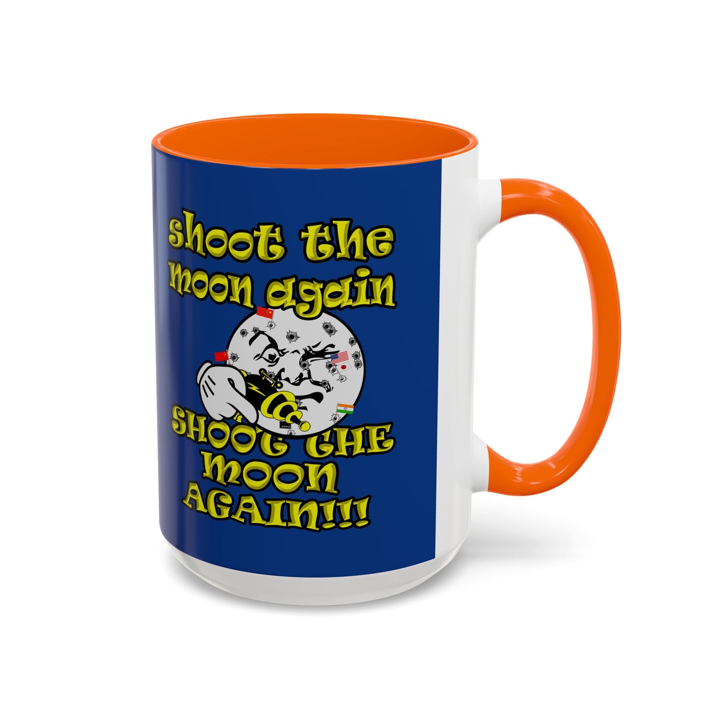 shoot the moon again - Accent Mug (dark blue)