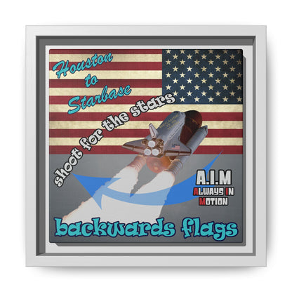 shoot for the stars - framed canvas art (grey-light grey)