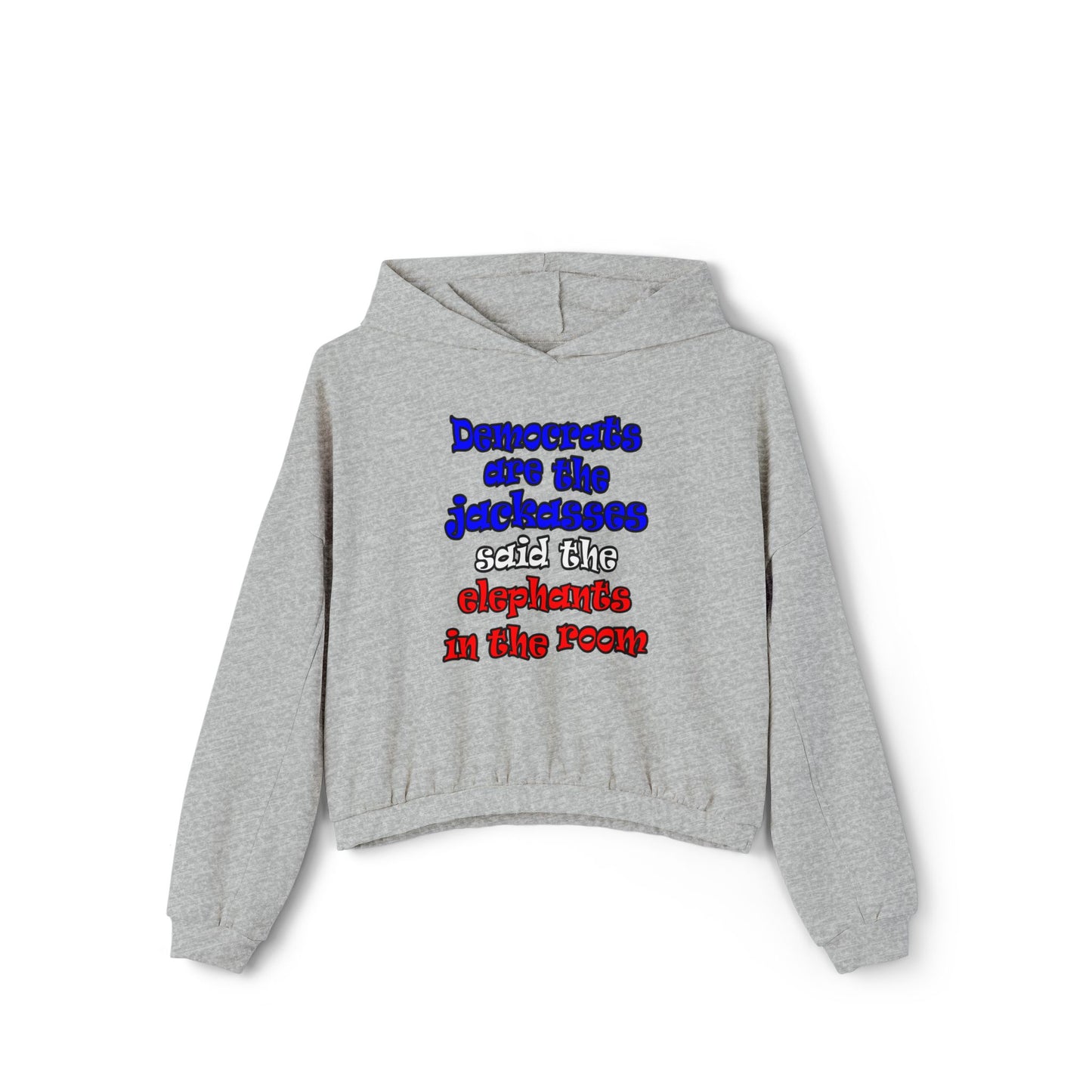 donkeys and elephants - Women's Cinched Bottom Hoodie