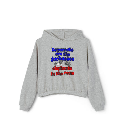 donkeys and elephants - Women's Cinched Bottom Hoodie
