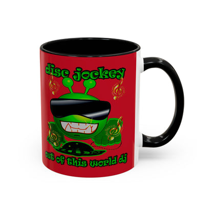 disc jockey - Accent Mug (dark red)