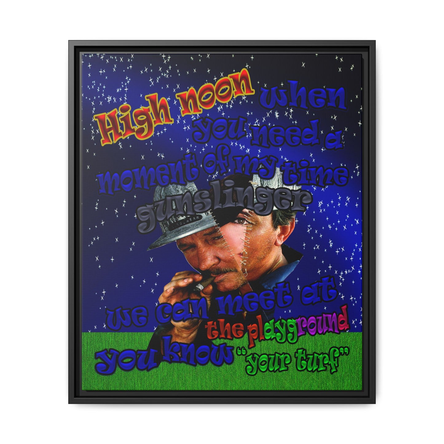 high noon - framed canvas art ('snoops' background)
