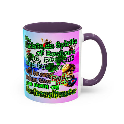 christmas spirits of boston - Accent Mug (light blue-pink wave)