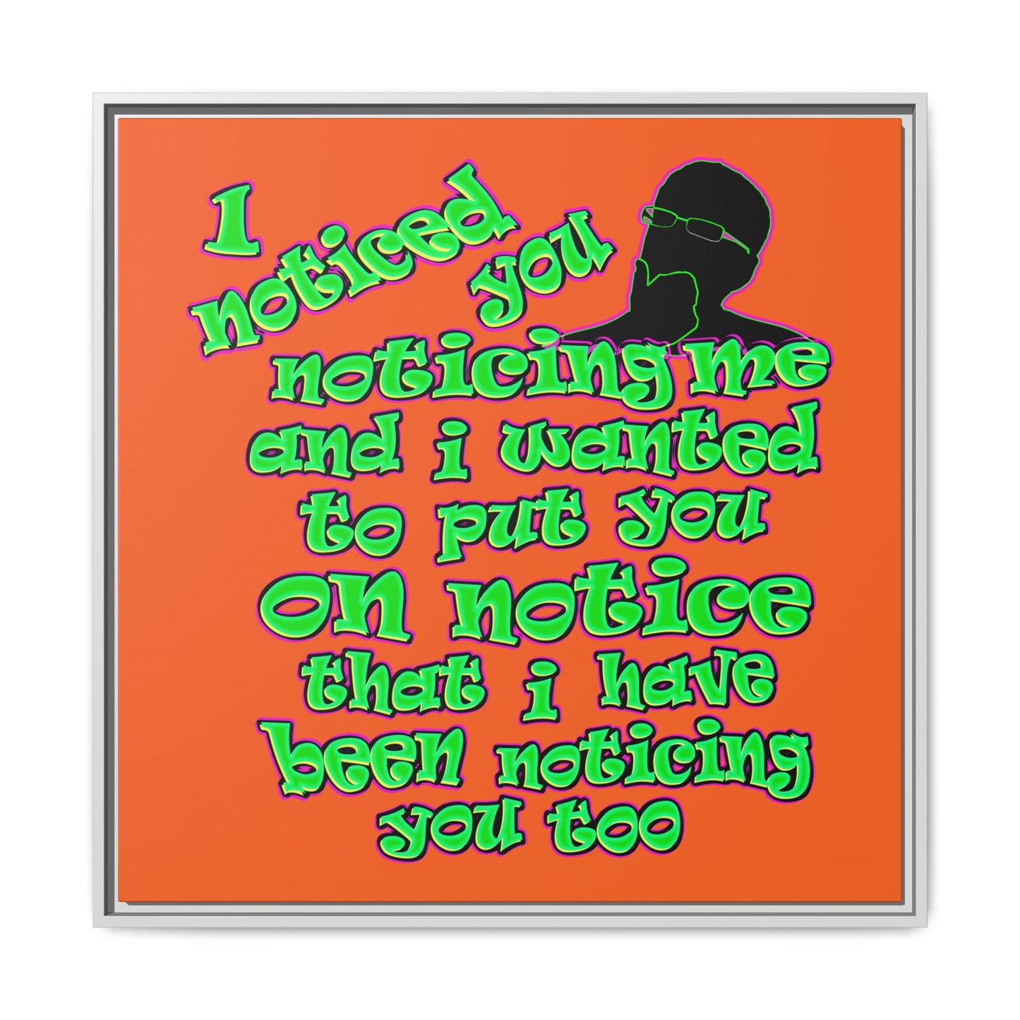 noticed you noticing - framed canvas art (orange)