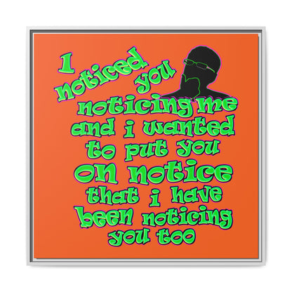 noticed you noticing - framed canvas art (orange)