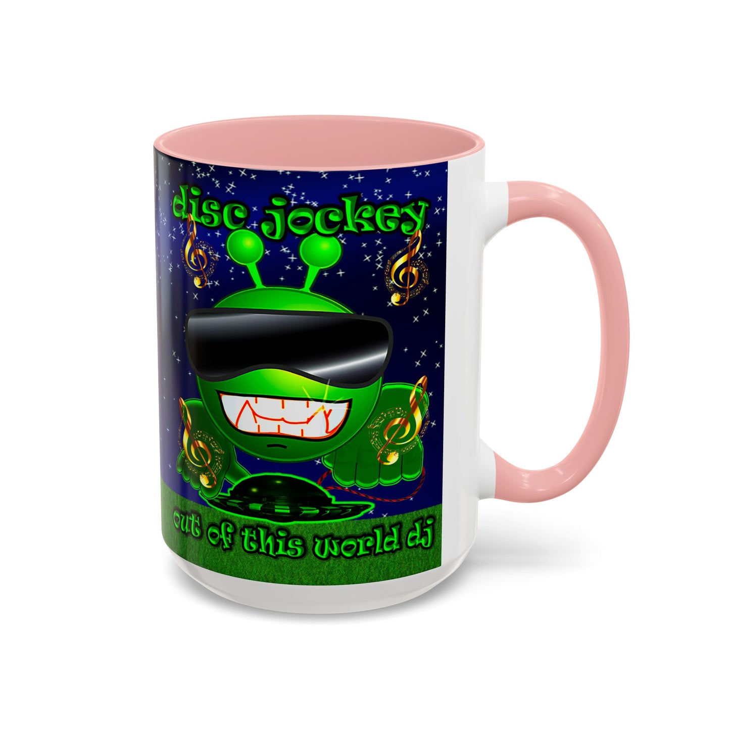 disc jockey - Accent Mug ('snoops' background)
