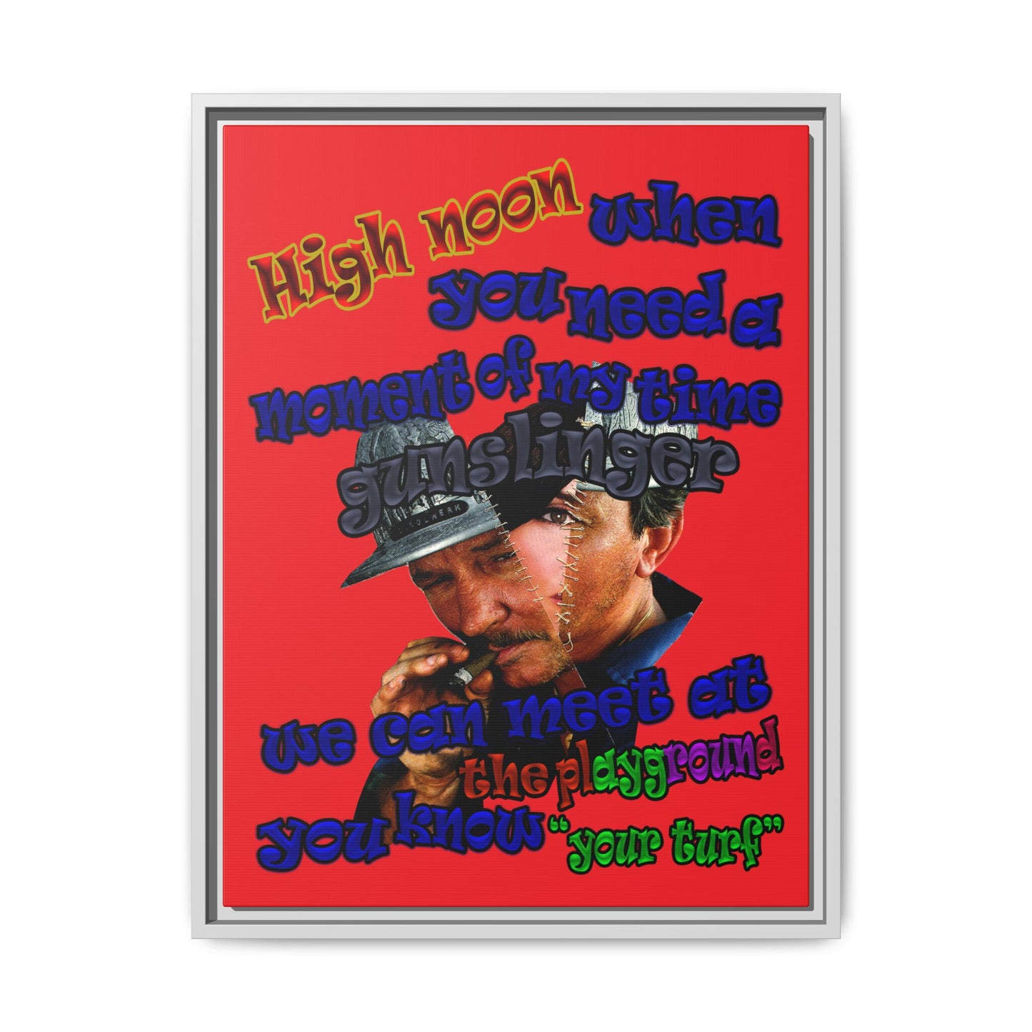 high noon - framed canvas art (red)