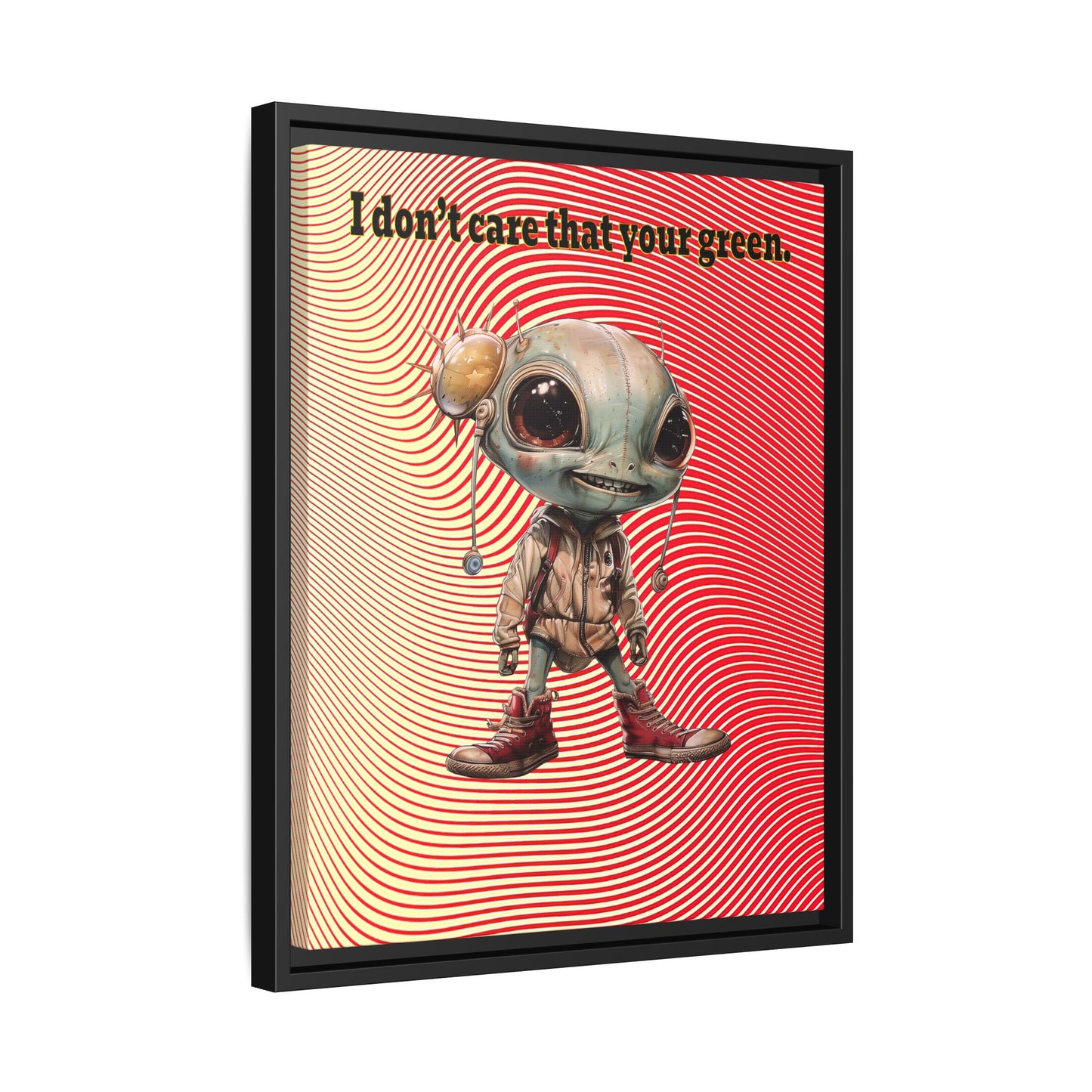 I don't care that your green - framed canvas art (yellow-orange wave)