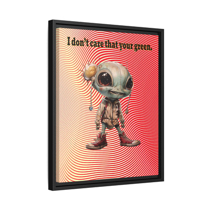I don't care that your green - framed canvas art (yellow-orange wave)