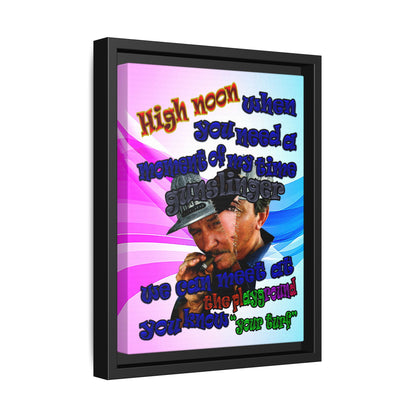 high noon - framed canvas art (light blue-pink wave)