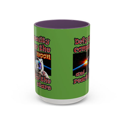 defy conquer reach - Accent Mug (green)