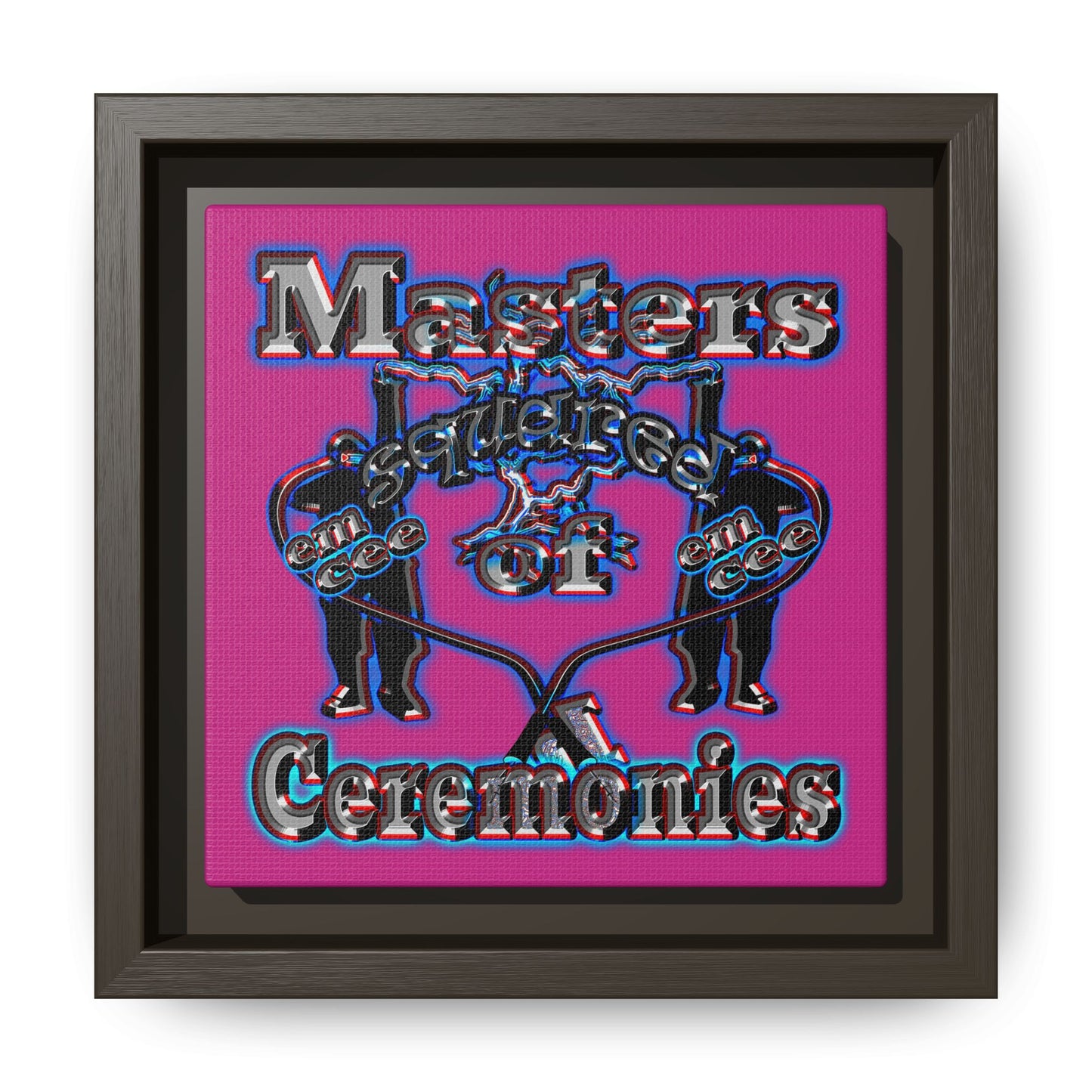 em cee squared - framed canvas art (pink)