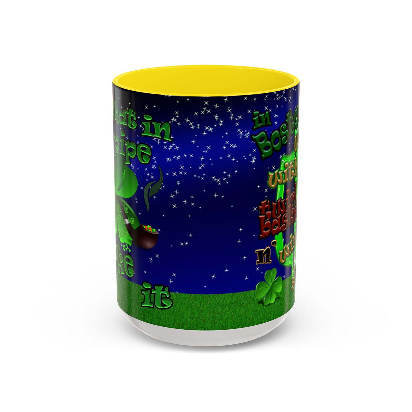 celtics logo - Accent Mug ('snoops' background)