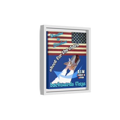 shoot for the stars - framed canvas art (dark blue)