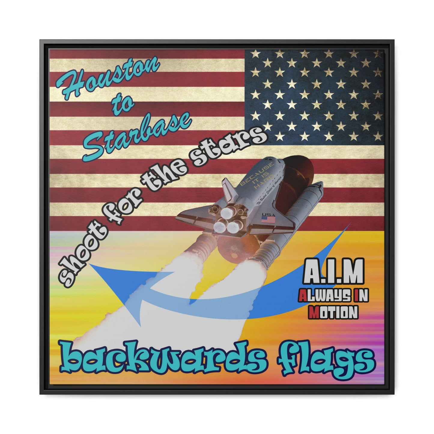 shoot for the stars - framed canvas art (color blur)
