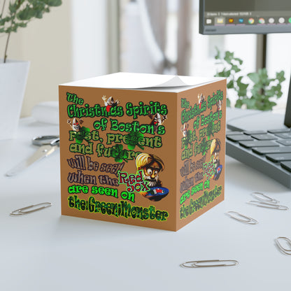 christmas spirits of boston - note cube (light brown)