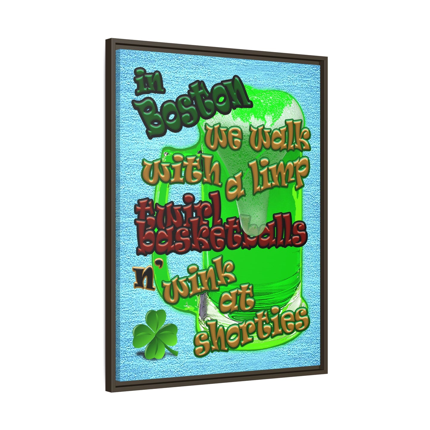 celtics logo - framed canvas art (faded blue)
