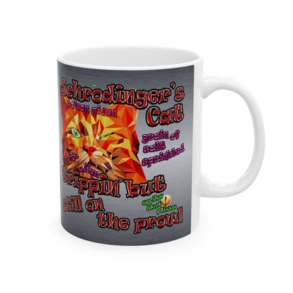 schrodinger's cat - White Mug (brushed nickel)