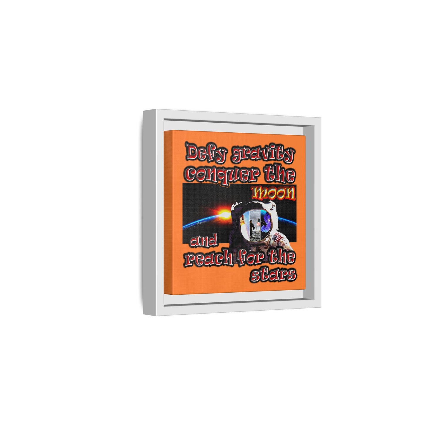 defy conquer reach - framed canvas art (crusta)