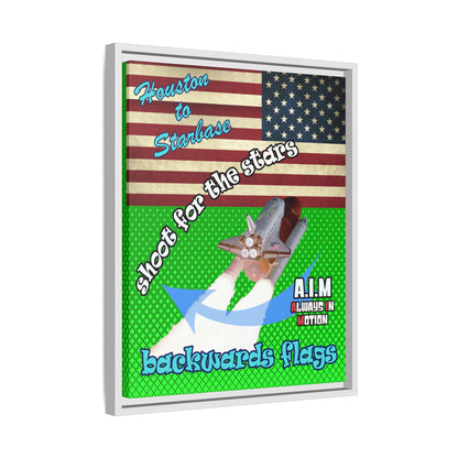 shoot for the stars - framed canvas art (logo green)