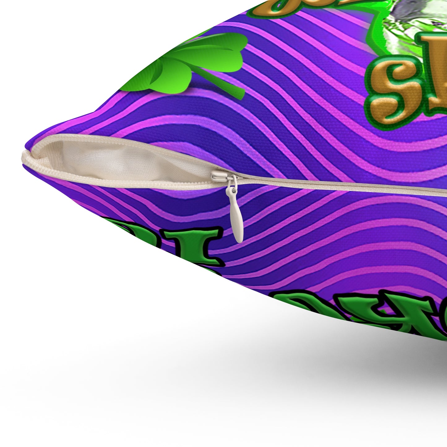 celtics logo - Spun Polyester Square Pillow - (purple wave)