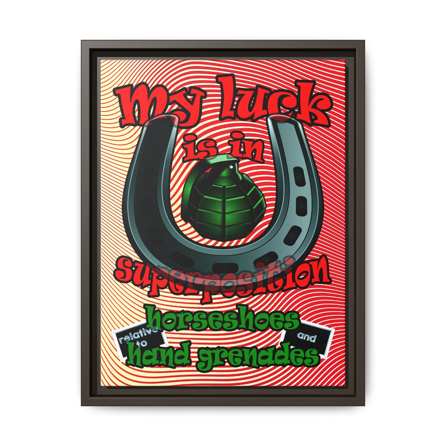 my luck - framed canvas art (yellow-orange wave)