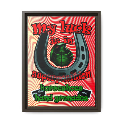 my luck - framed canvas art (yellow-orange wave)