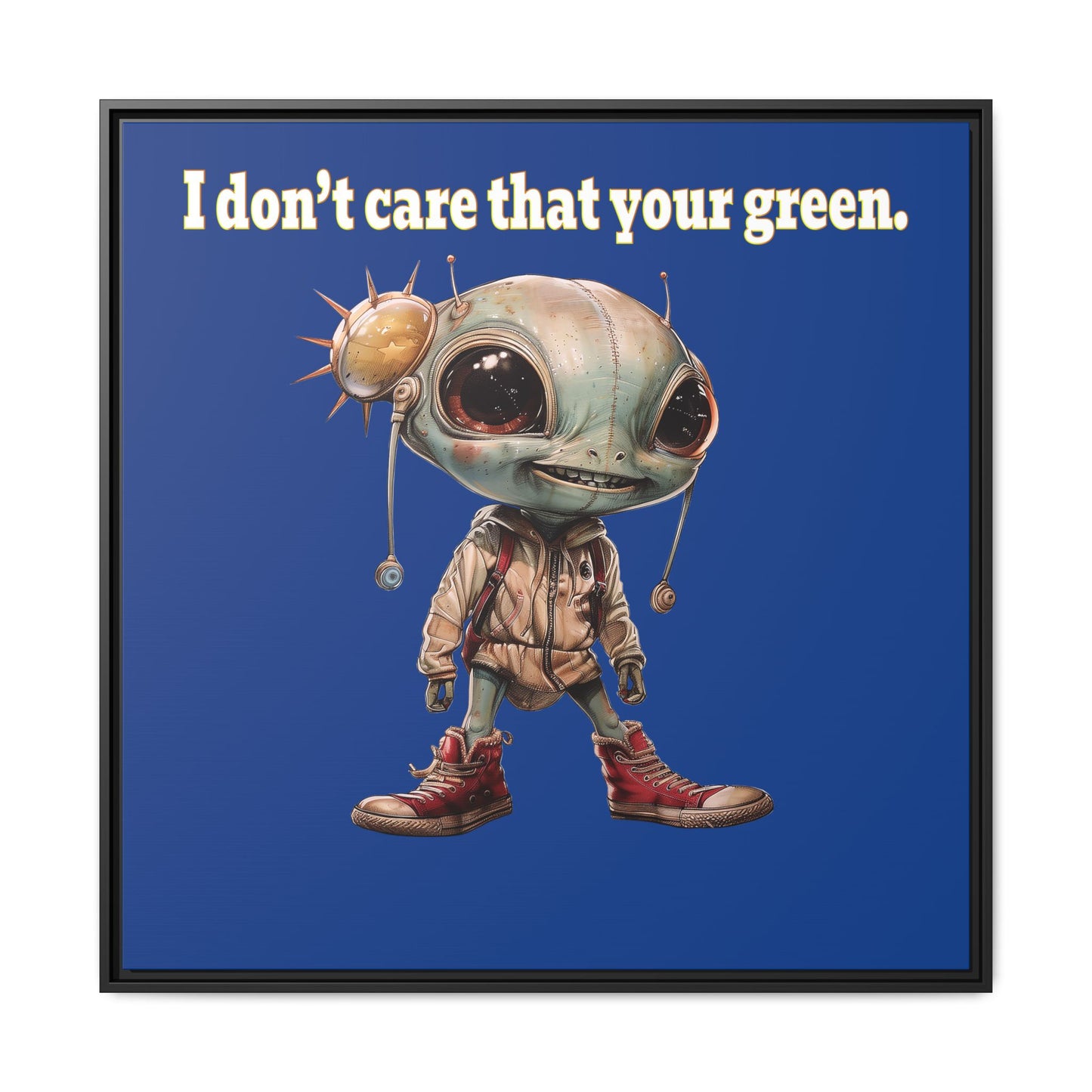 I don't care that your green - framed canvas art (dark blue)