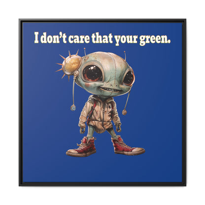 I don't care that your green - framed canvas art (dark blue)