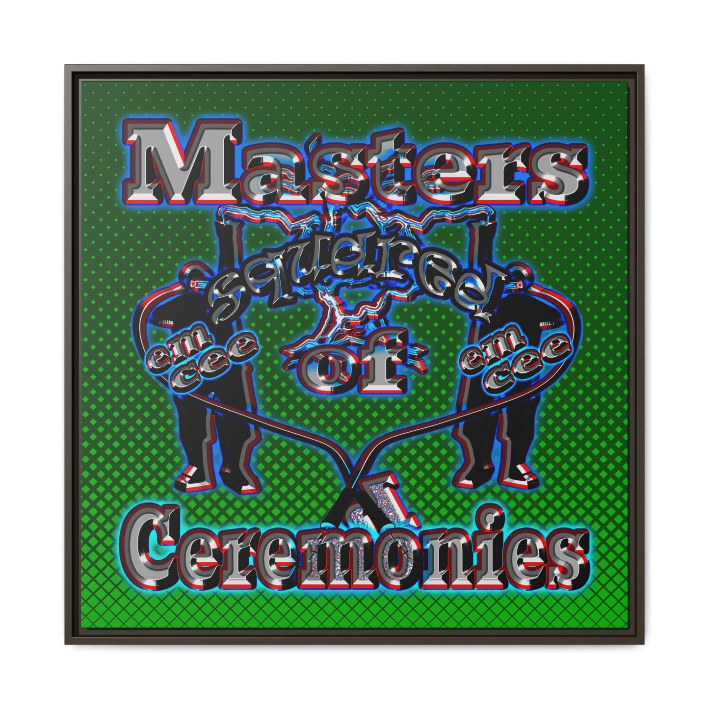 em cee squared - framed canvas art (logo green)